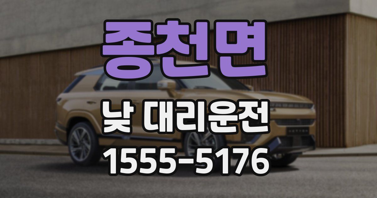 종천면 낮 대리운전