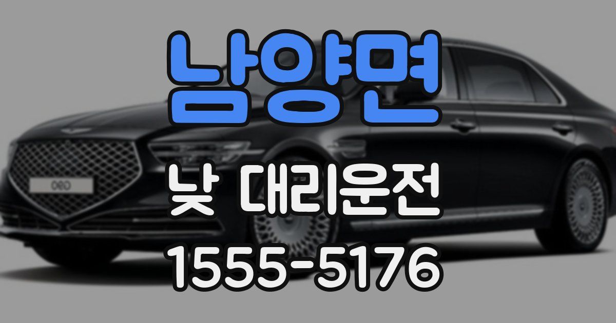 남양면 낮 대리운전