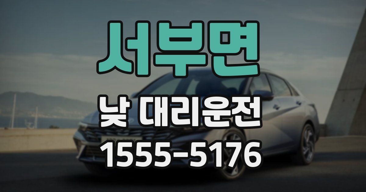 서부면 낮 대리운전