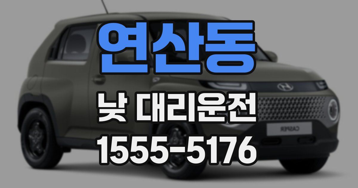 연산동 낮 대리운전