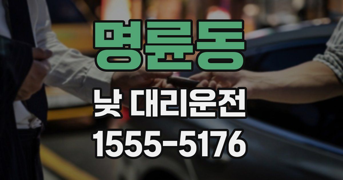 명륜동 낮 대리운전