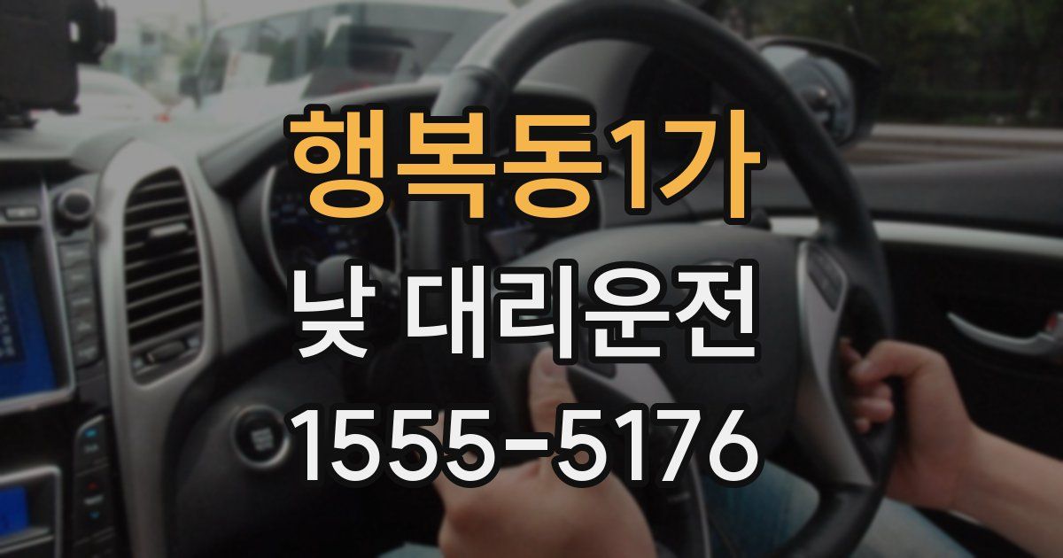행복동1가 낮 대리운전