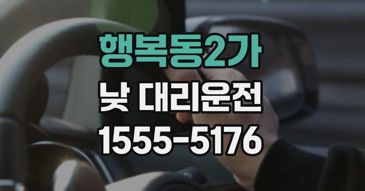 행복동2가 낮 대리운전