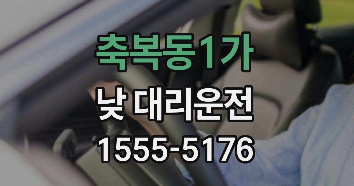 축복동1가 낮 대리운전