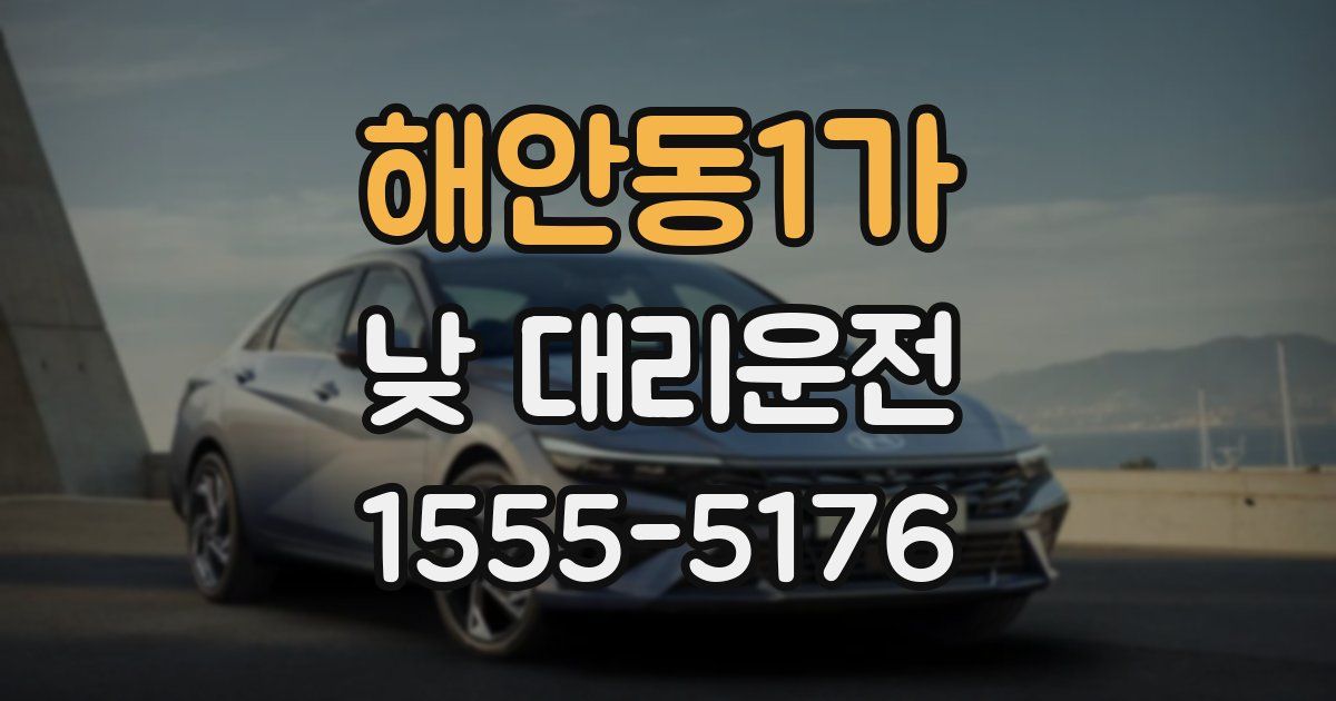 해안동1가 낮 대리운전