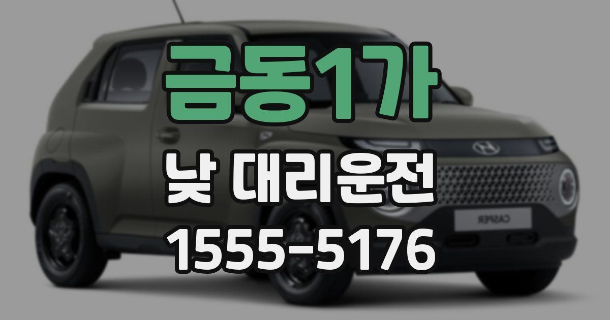 금동1가 낮 대리운전