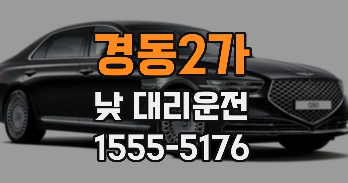 경동2가 낮 대리운전