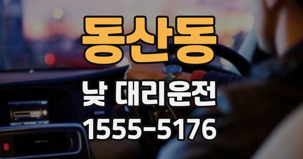 동산동 낮 대리운전