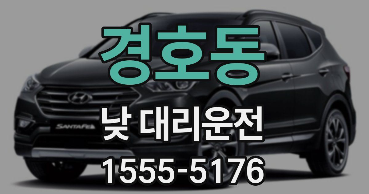 경호동 낮 대리운전