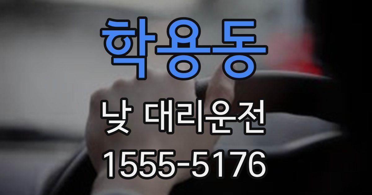 학용동 낮 대리운전
