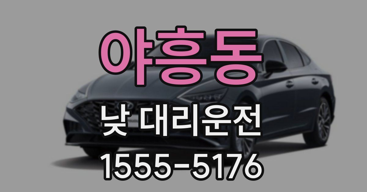 야흥동 낮 대리운전