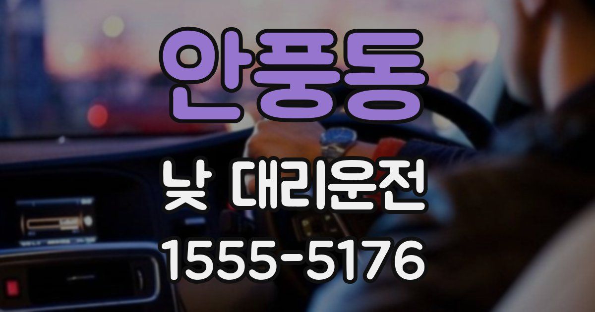 안풍동 낮 대리운전