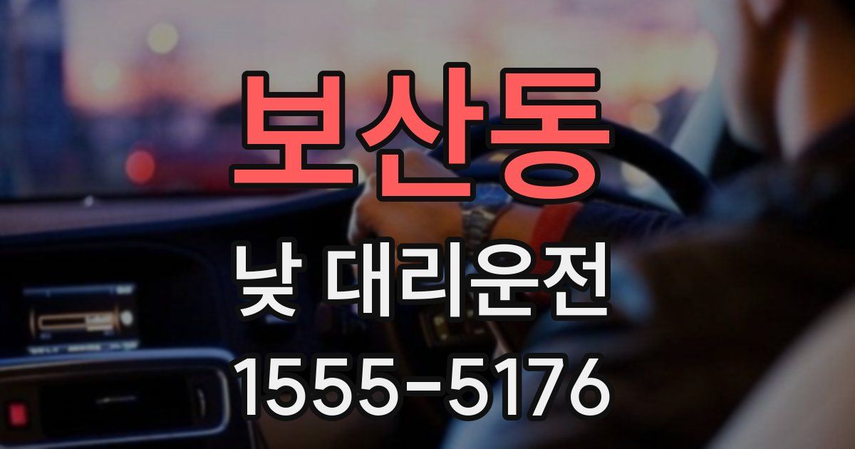 보산동 낮 대리운전