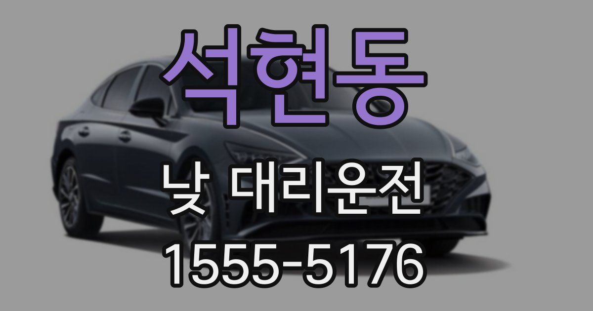석현동 낮 대리운전