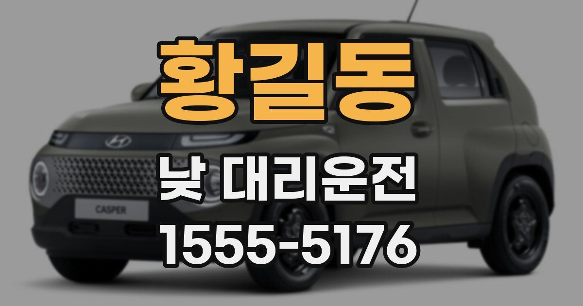 황길동 낮 대리운전