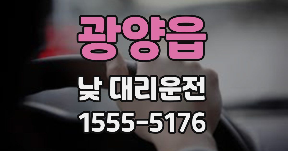 광양읍 낮 대리운전