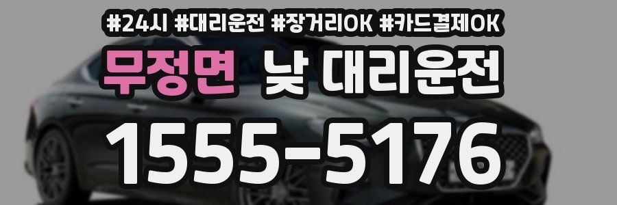 무정면 낮 대리운전