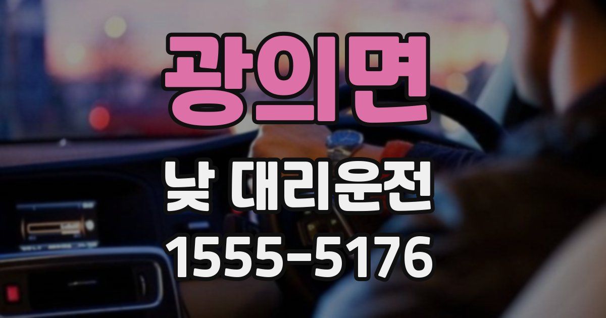 광의면 낮 대리운전