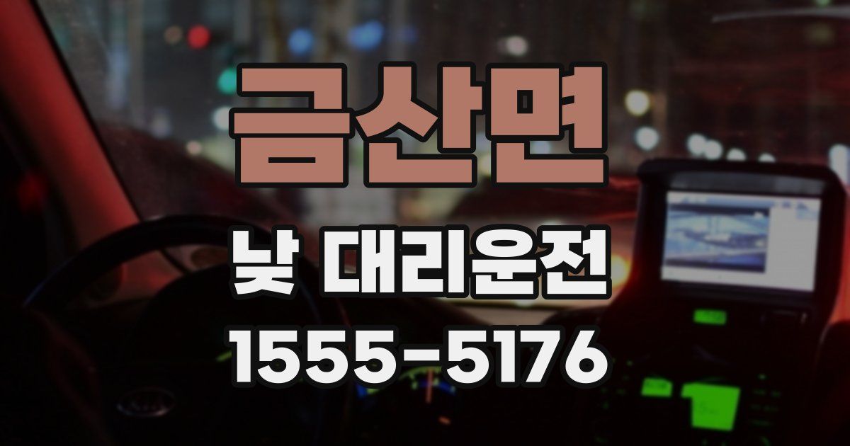 금산면 낮 대리운전