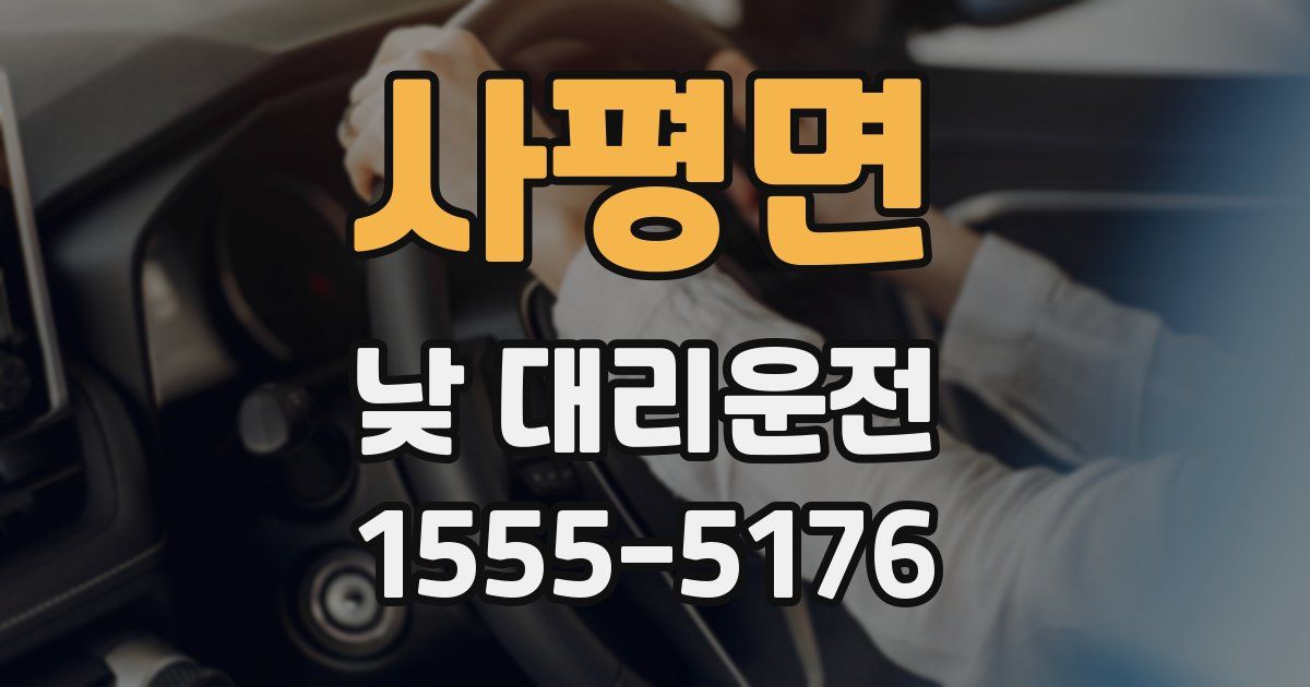 사평면 낮 대리운전
