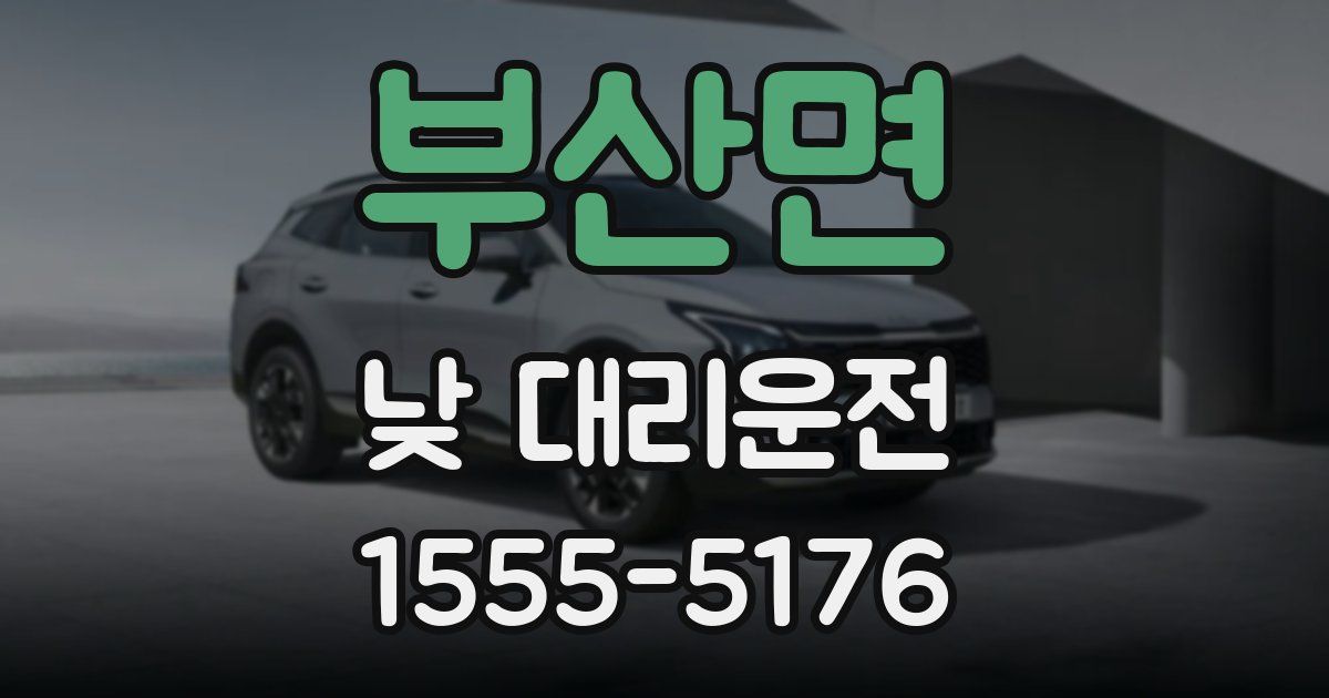 부산면 낮 대리운전