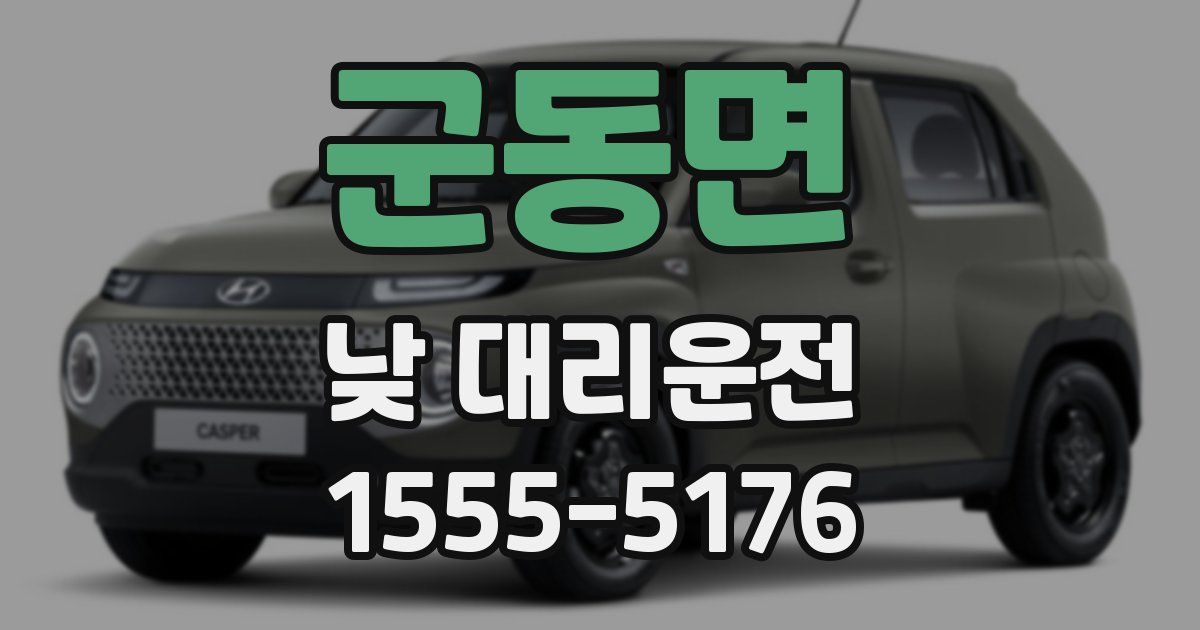 군동면 낮 대리운전