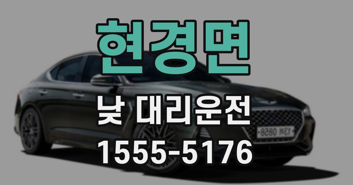 현경면 낮 대리운전