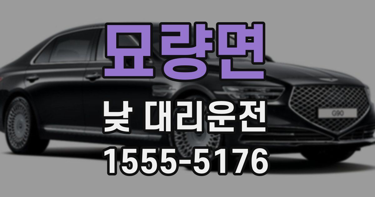 묘량면 낮 대리운전