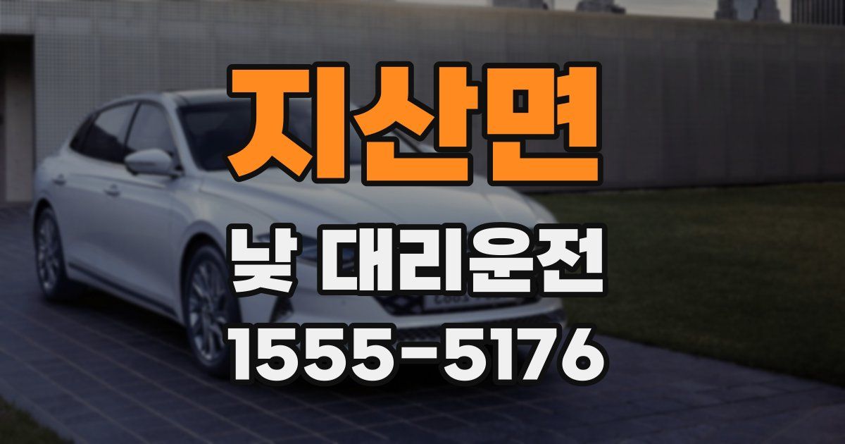 지산면 낮 대리운전
