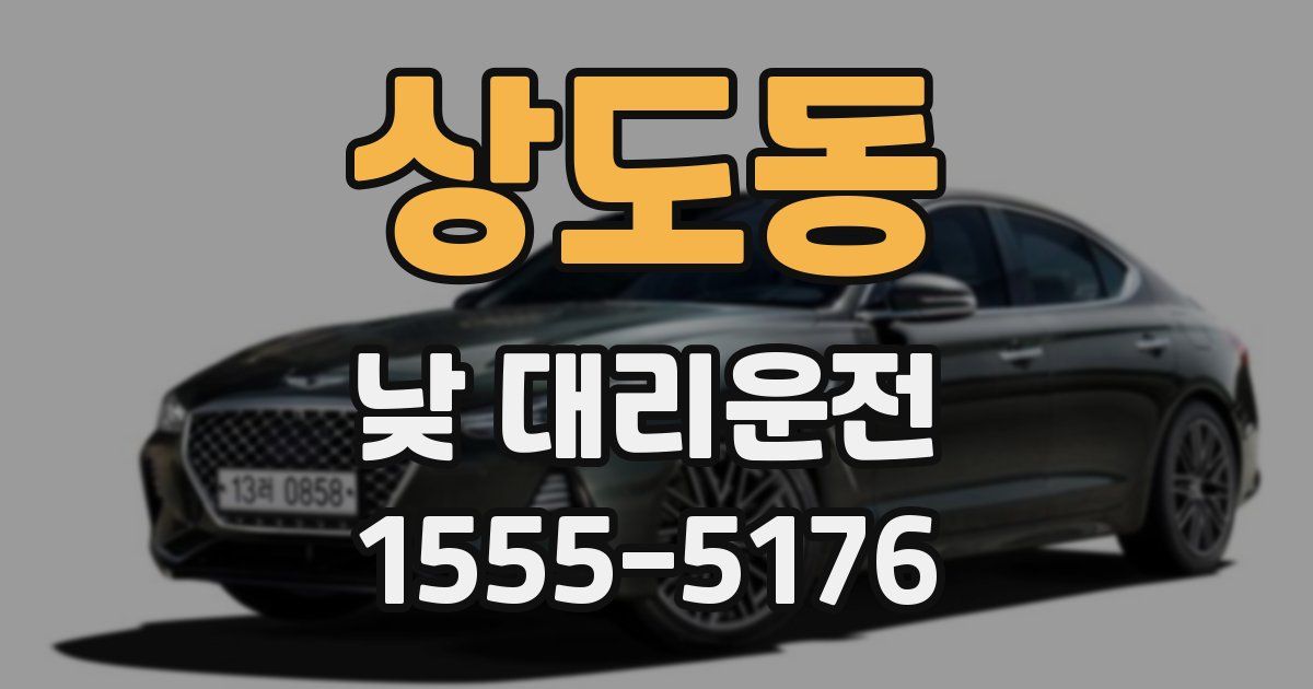 상도동 낮 대리운전