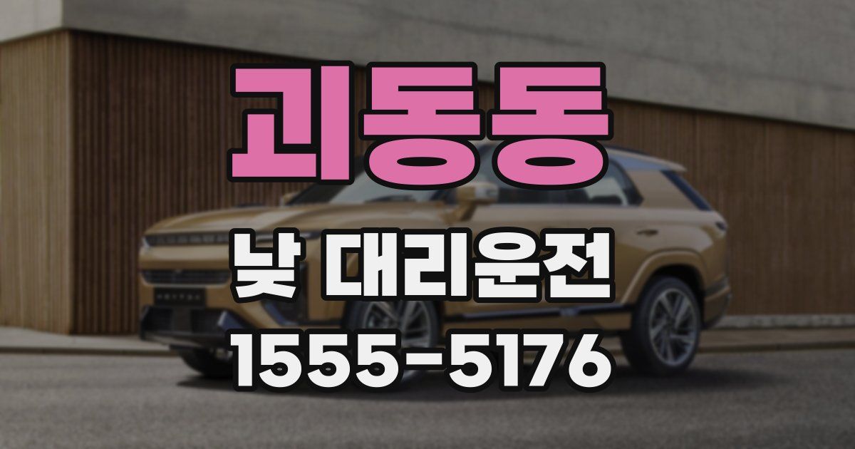 괴동동 낮 대리운전