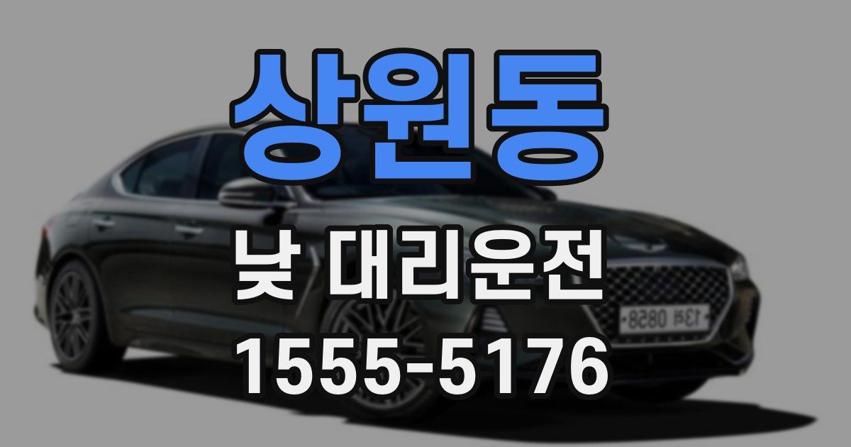 상원동 낮 대리운전