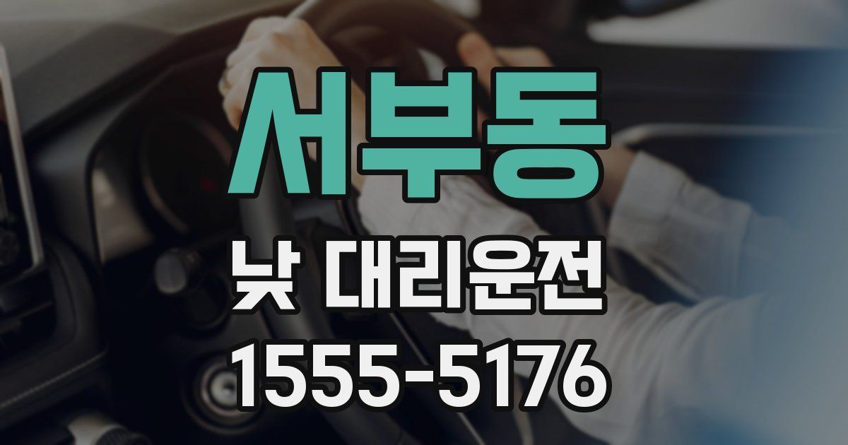 서부동 낮 대리운전