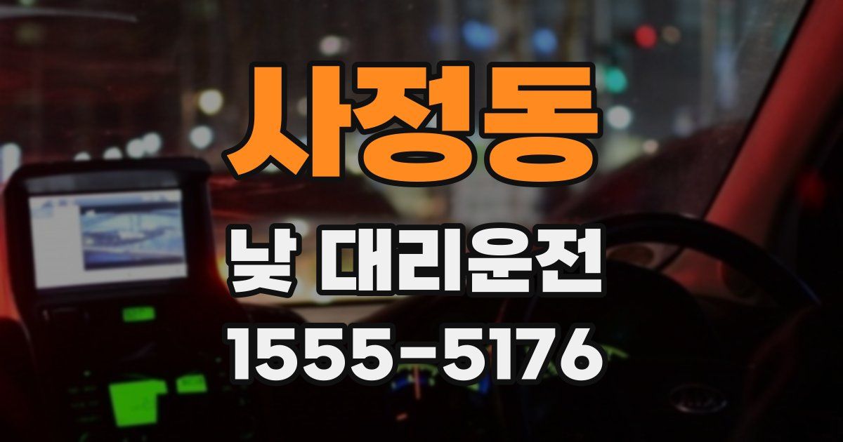 사정동 낮 대리운전