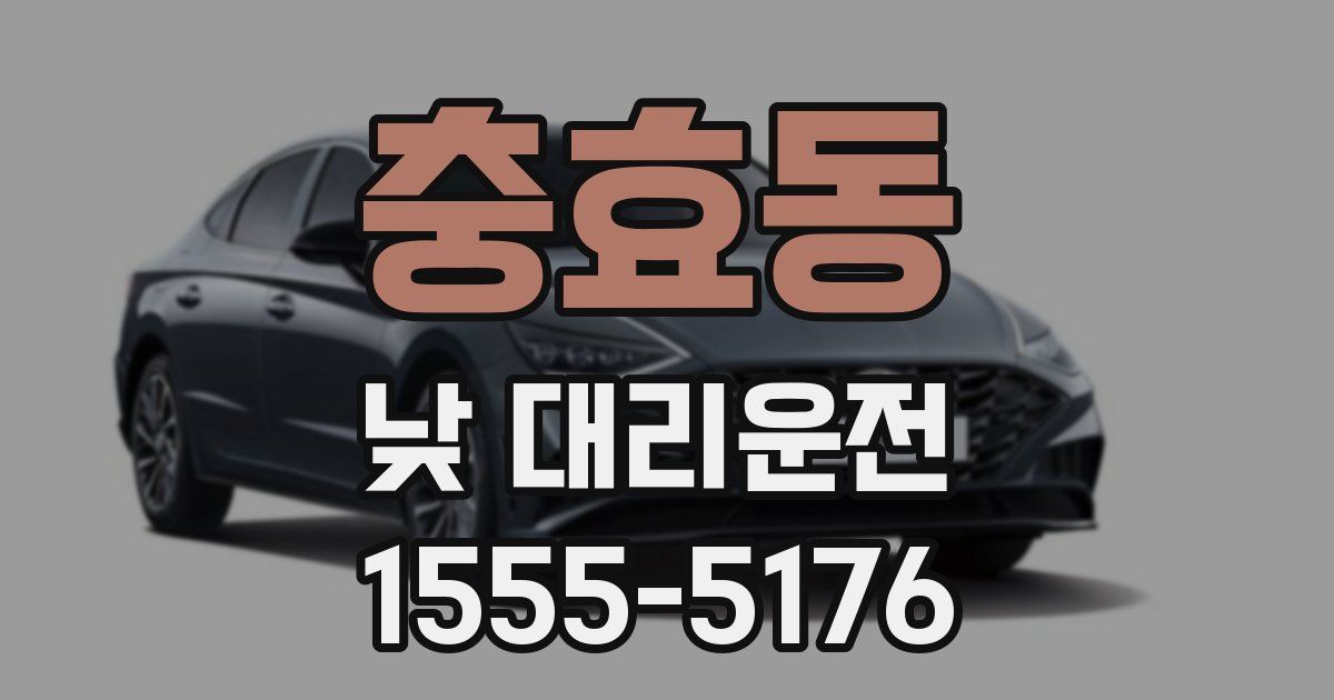 충효동 낮 대리운전