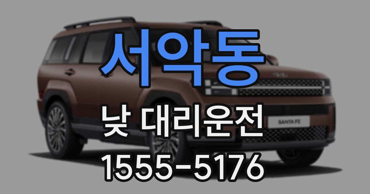 서악동 낮 대리운전