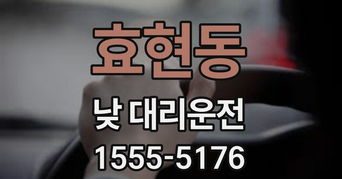 효현동 낮 대리운전