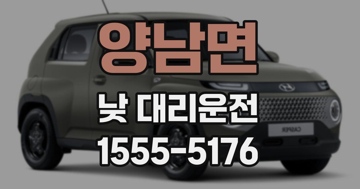 양남면 낮 대리운전
