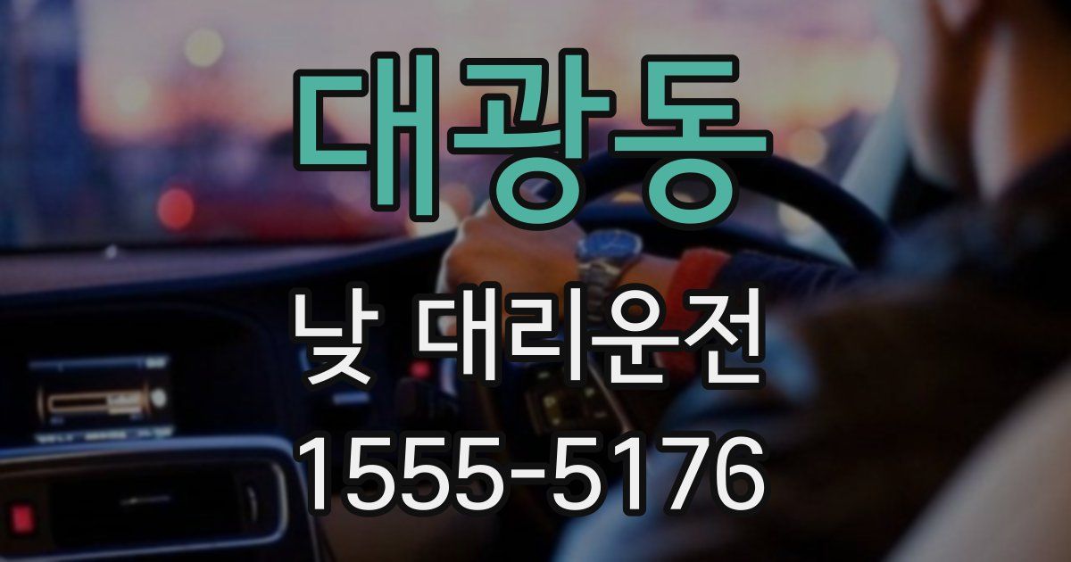 대광동 낮 대리운전