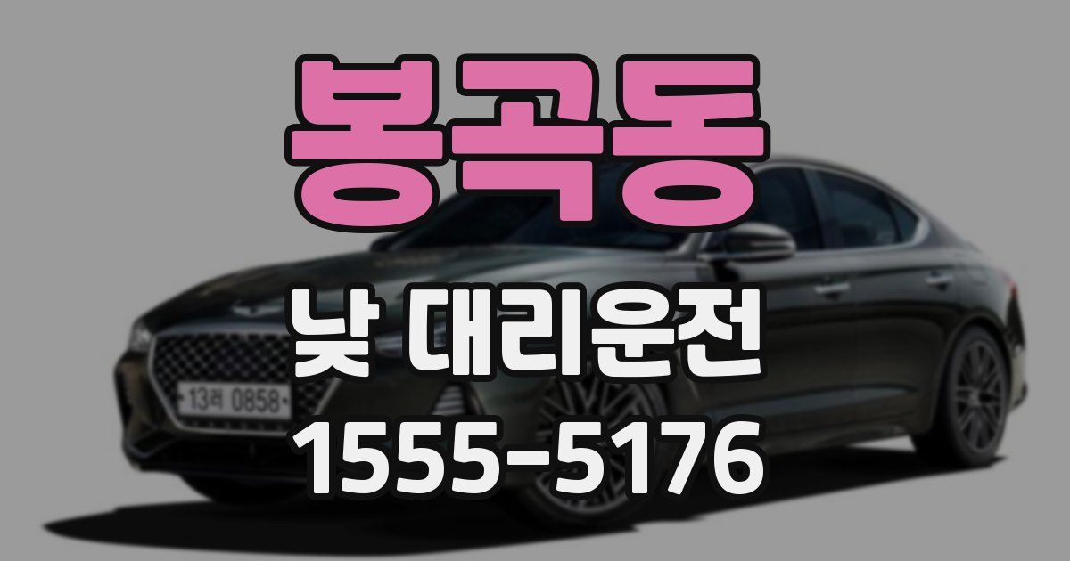 봉곡동 낮 대리운전