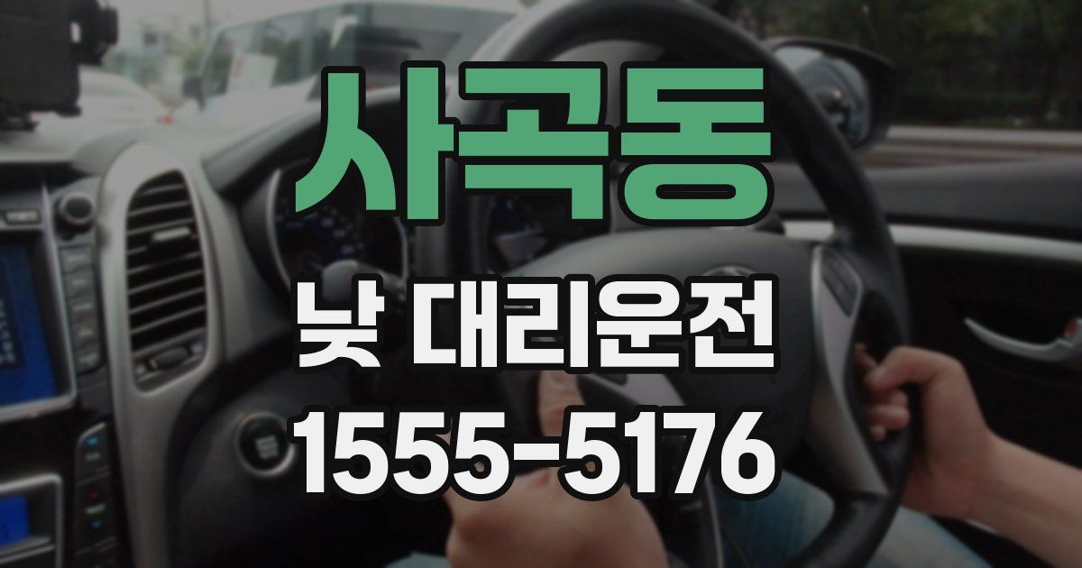 사곡동 낮 대리운전