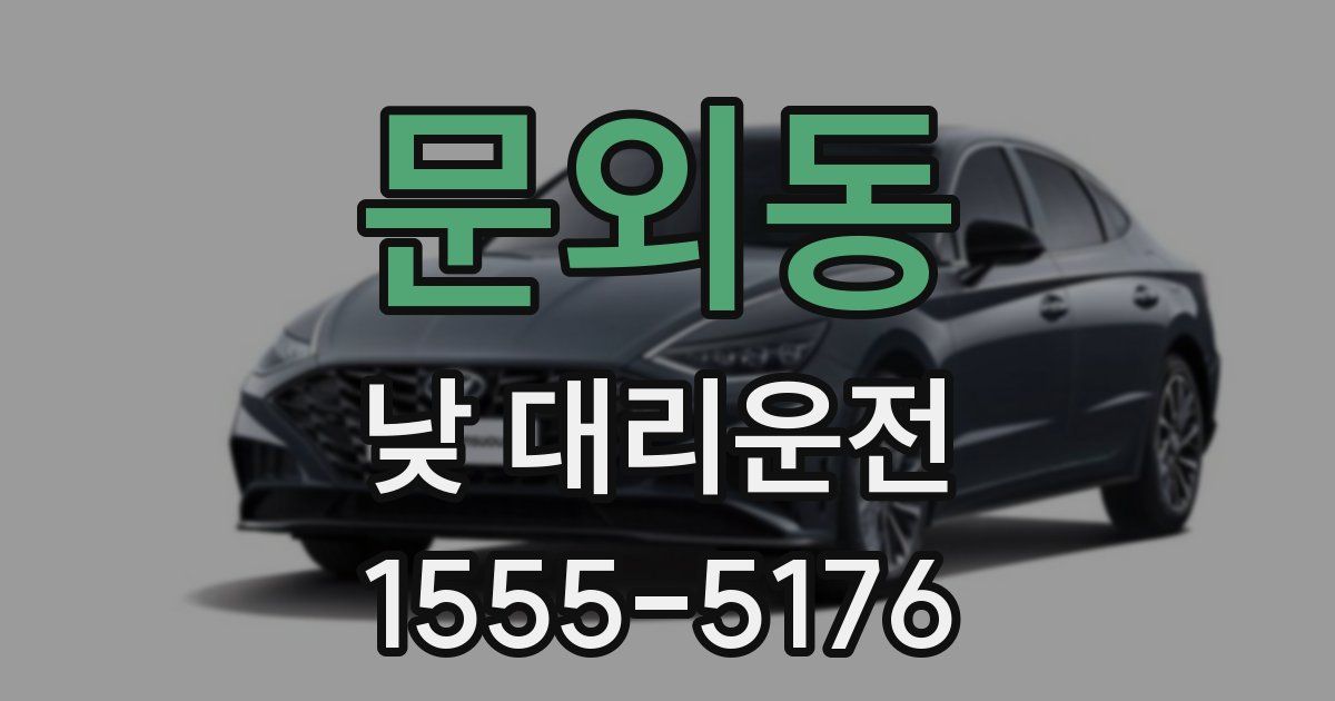 문외동 낮 대리운전