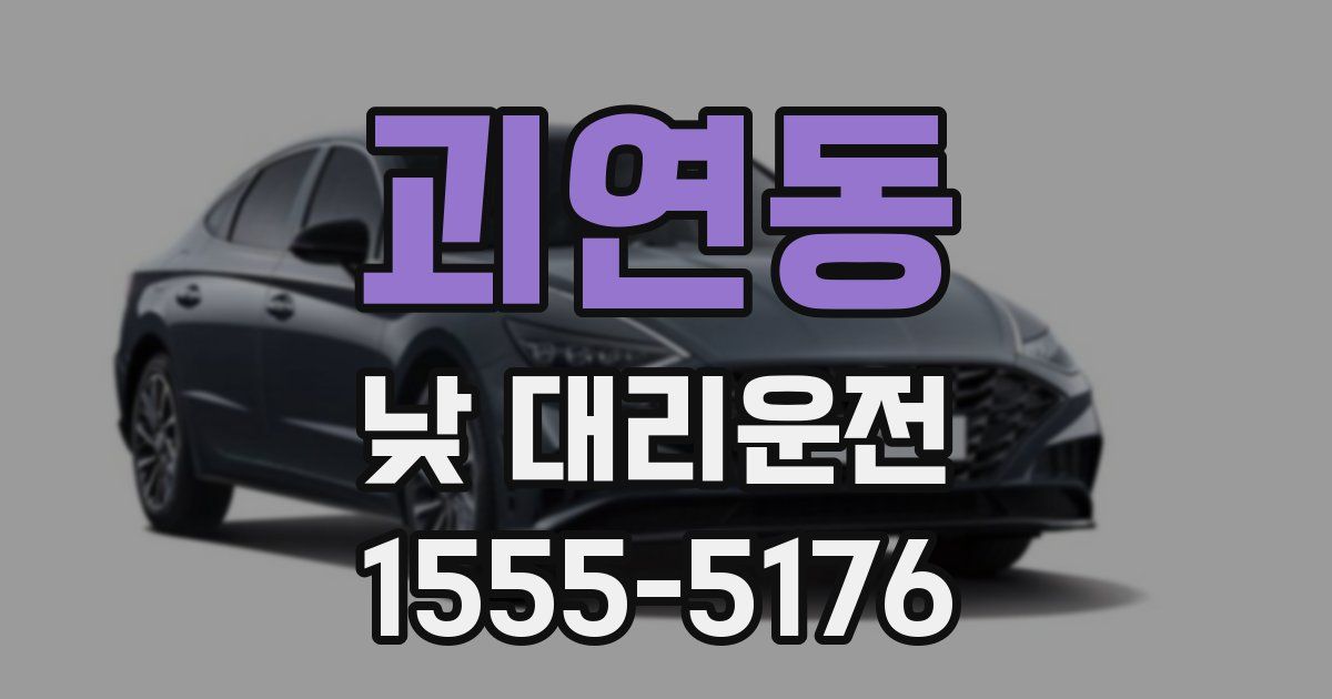 괴연동 낮 대리운전