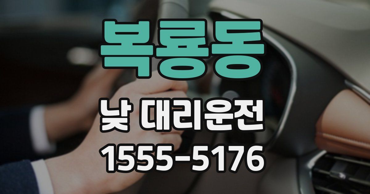 복룡동 낮 대리운전