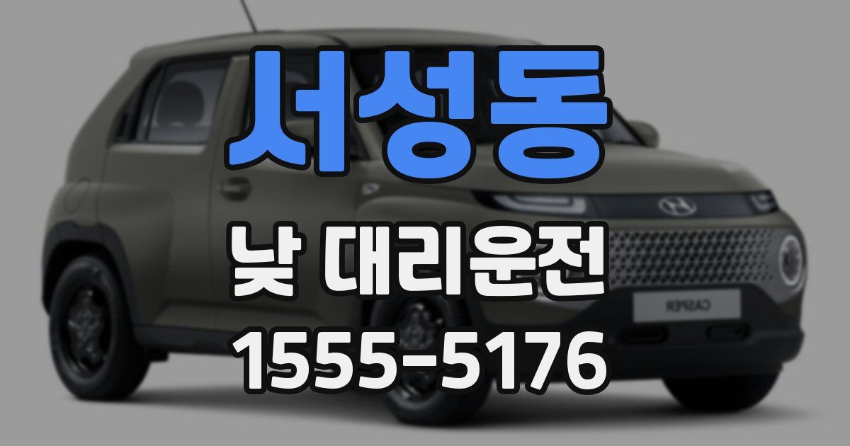 서성동 낮 대리운전