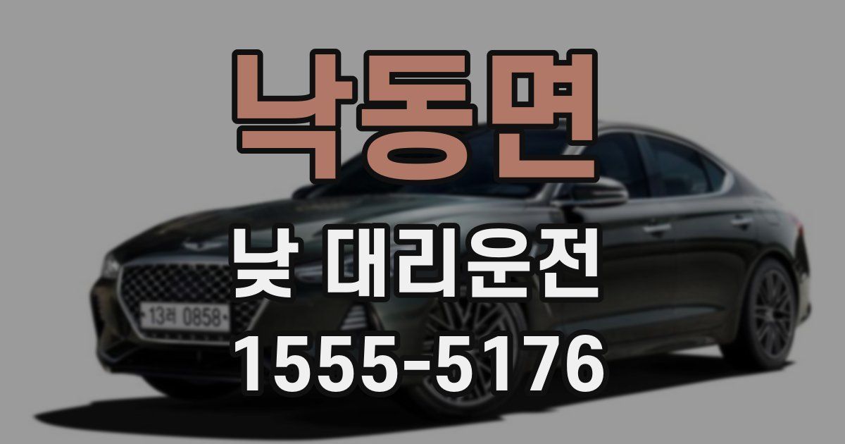 낙동면 낮 대리운전