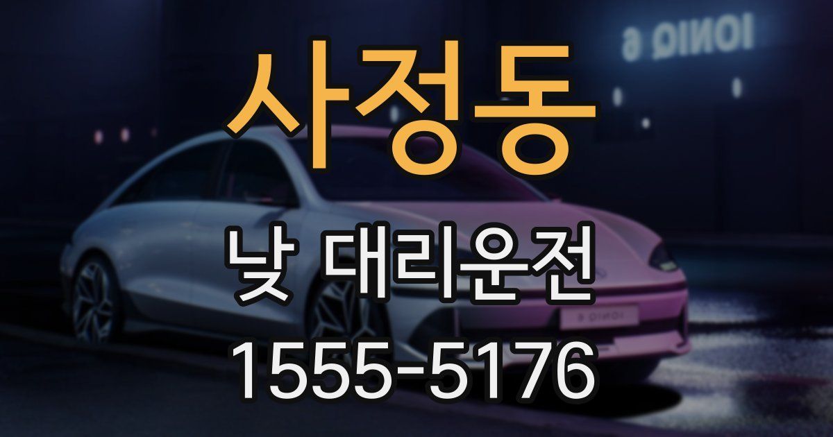 사정동 낮 대리운전