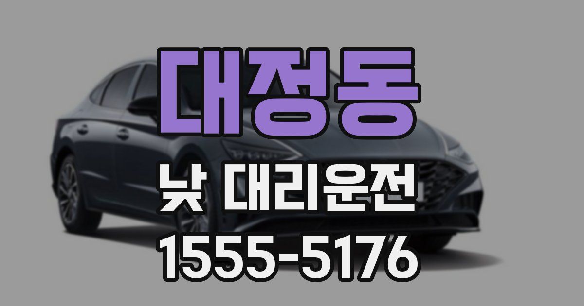 대정동 낮 대리운전