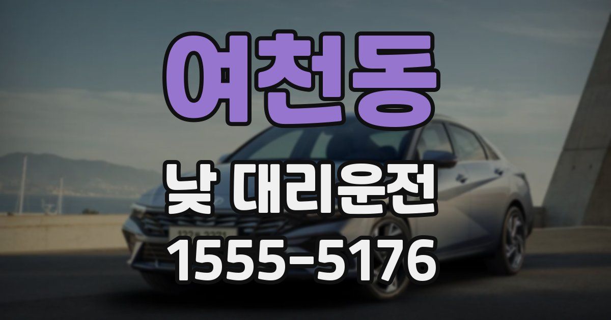여천동 낮 대리운전