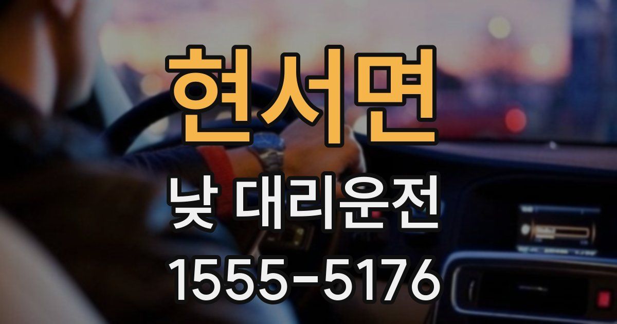 현서면 낮 대리운전